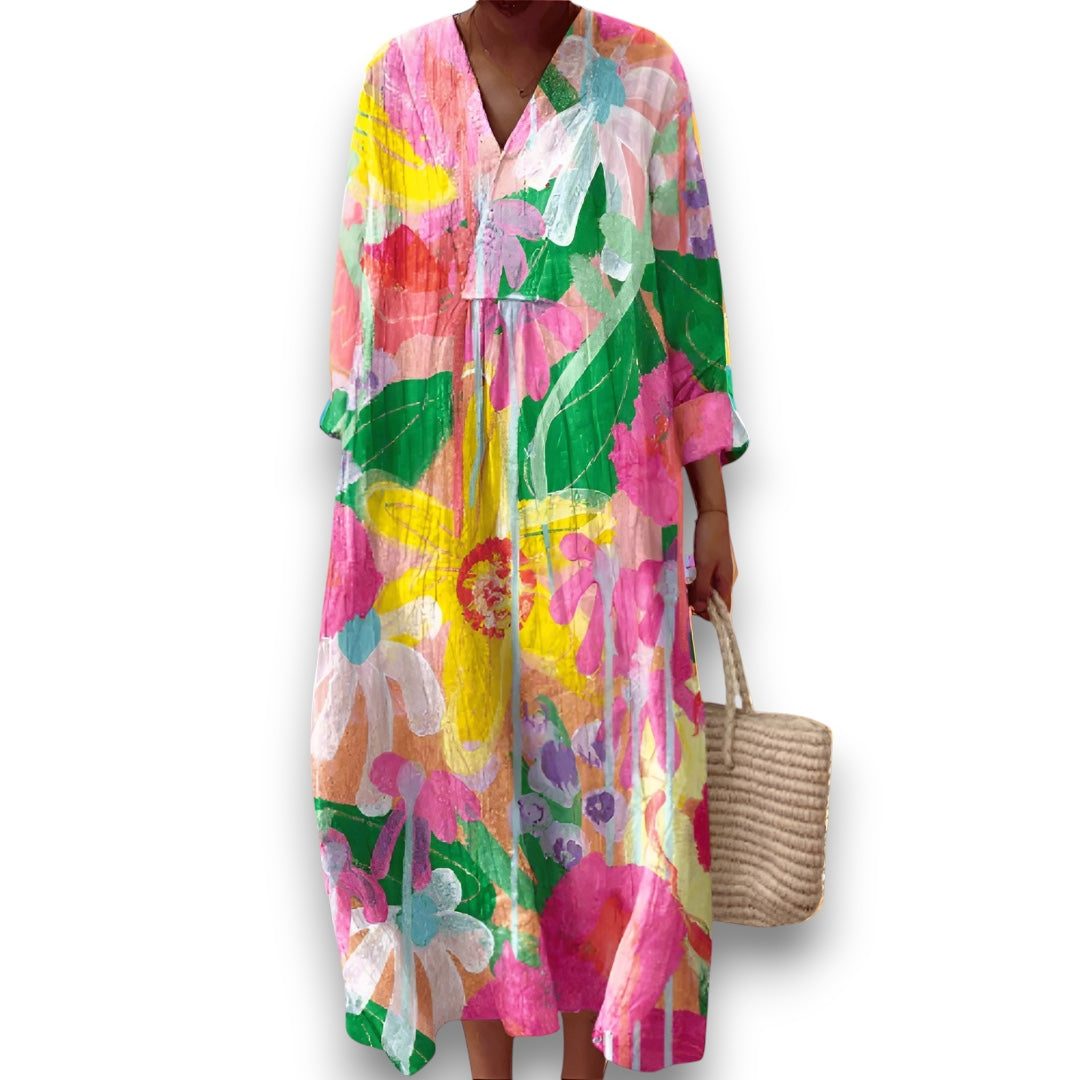 Sunburst Petal Maxi Kjole I Rosendal