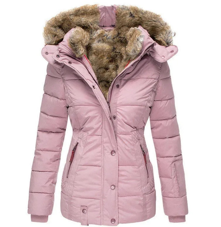 Elegant Vinterjakke med Pelskrave til Kvinder Helle™ I Rosendal