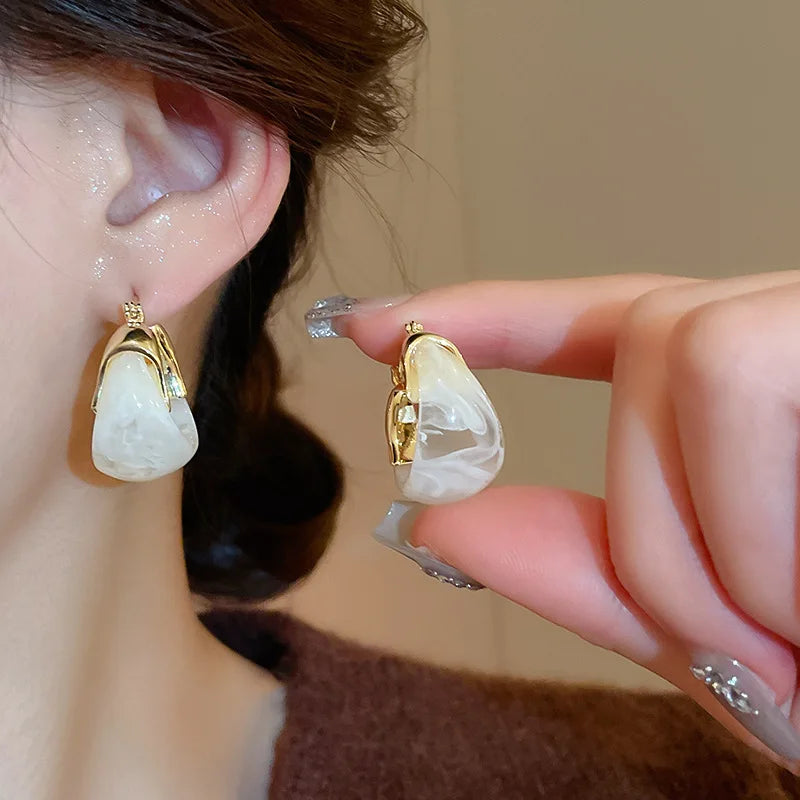 Vintage Resin Hoop Øreringe | Rosendal