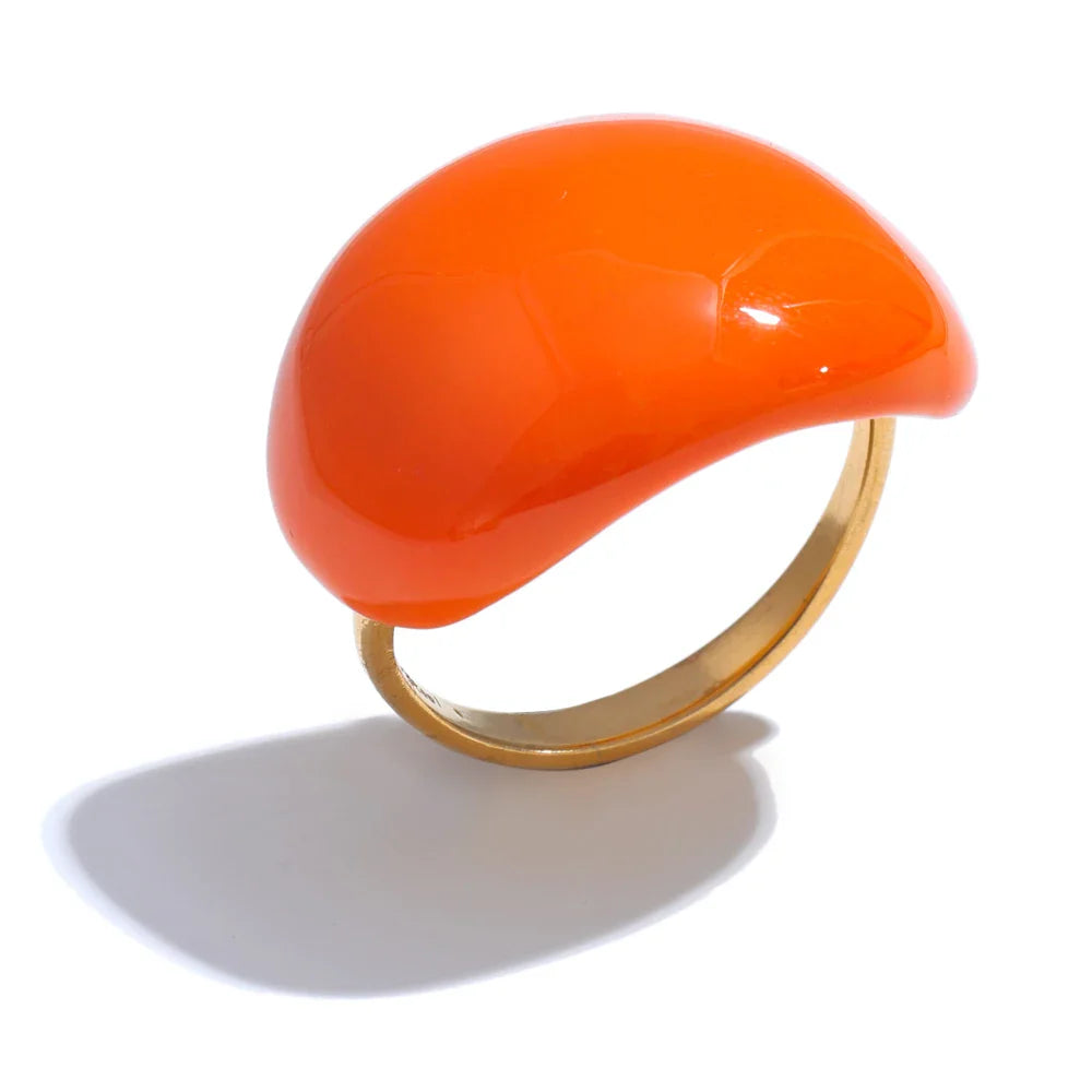 Multifarvet emalje ring Candy Huza | Rosendal