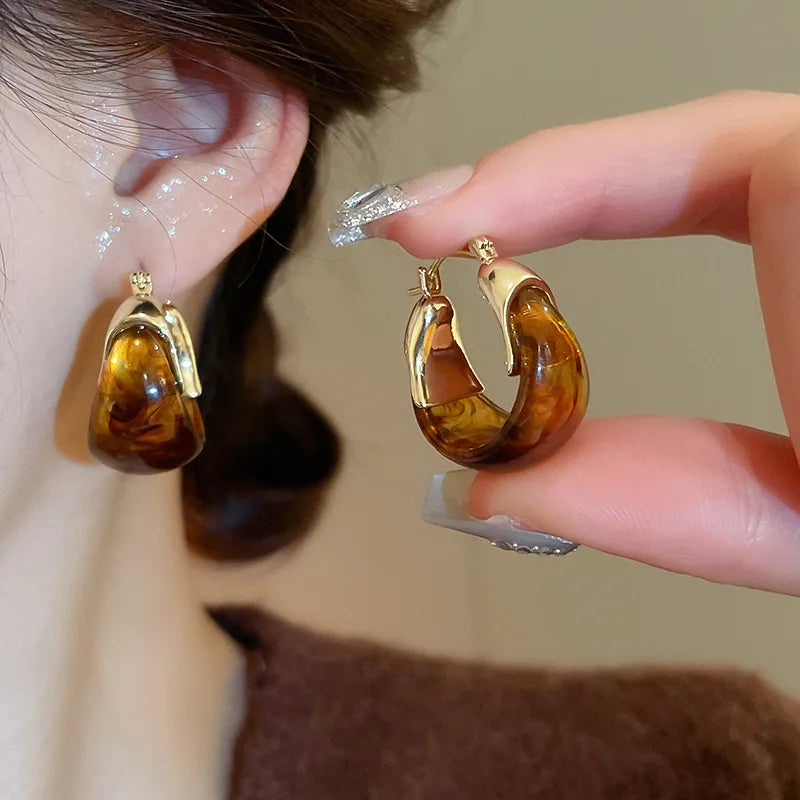 Vintage Resin Hoop Øreringe | Rosendal