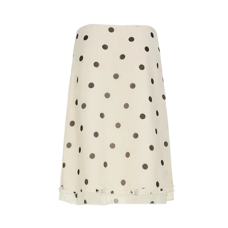 Lang polka dot nederdel Premiera | Rosendal