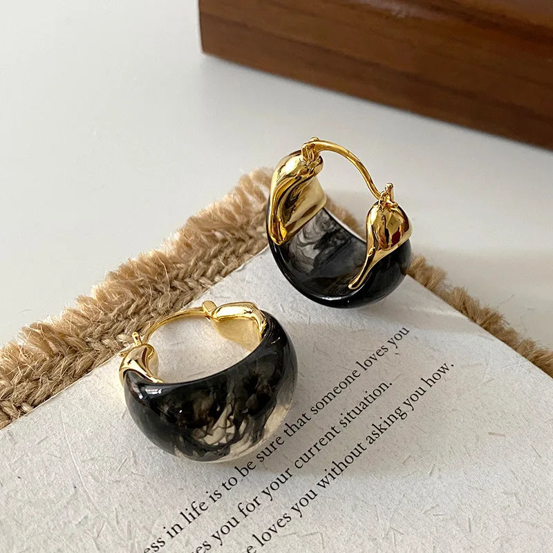 Vintage Resin Hoop Øreringe | Rosendal