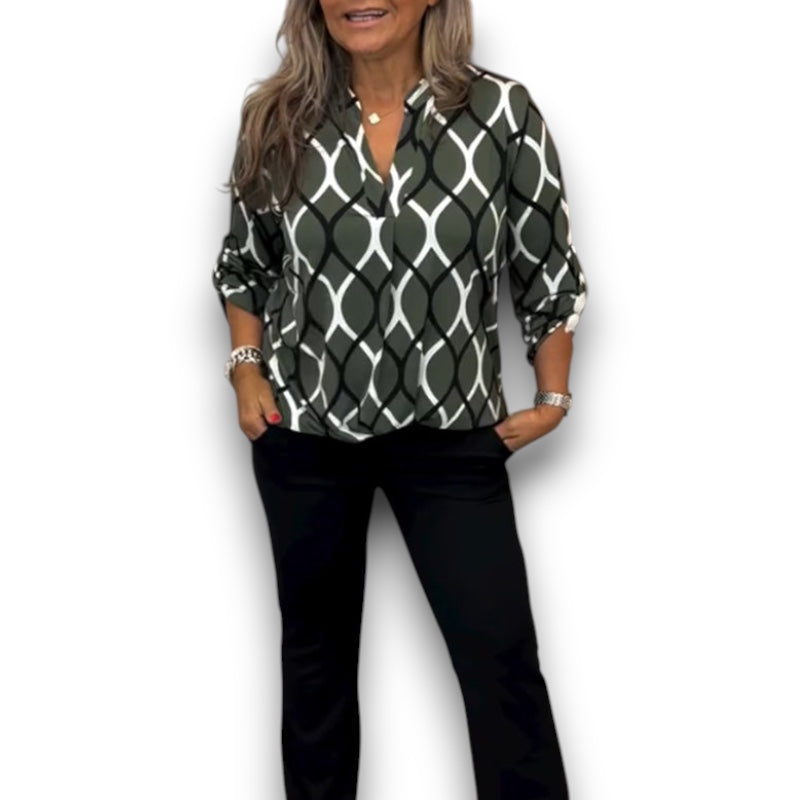 Bluse med Grafisk Print Lene I Rosendal