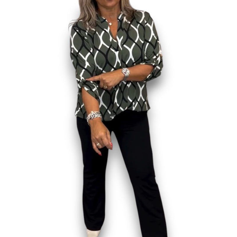 Bluse med Grafisk Print Lene I Rosendal