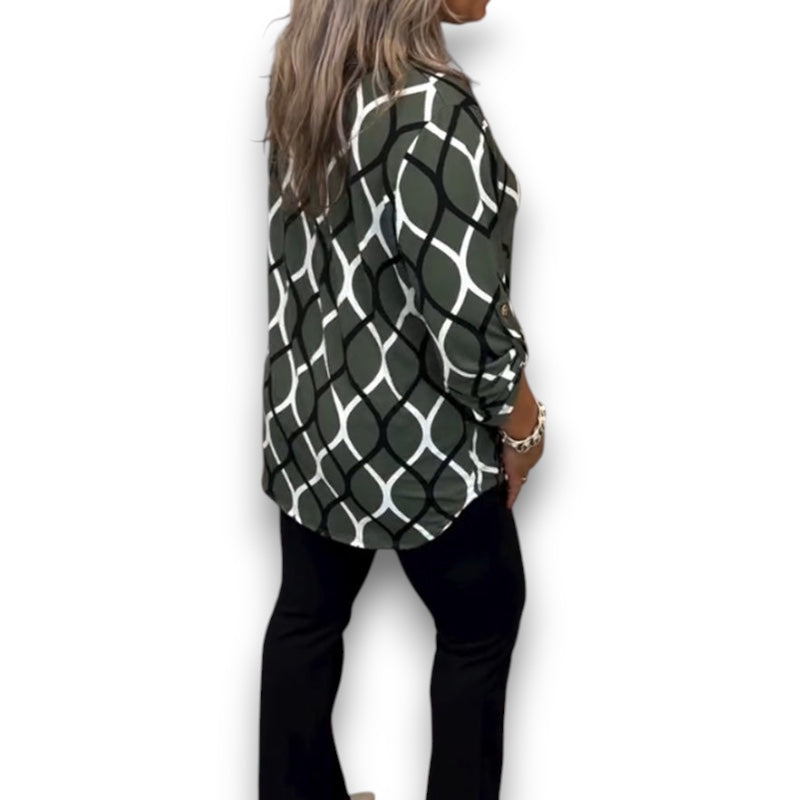Bluse med Grafisk Print Lene I Rosendal