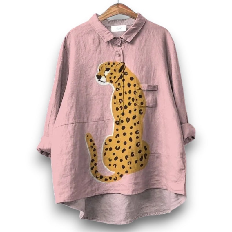 Leopard Kunst T-shirt  | Rosendal