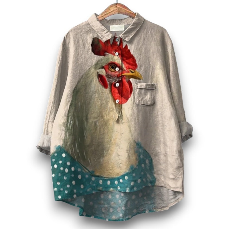 Kunstnerisk T-shirt med Kylling | Dyre T-shirt