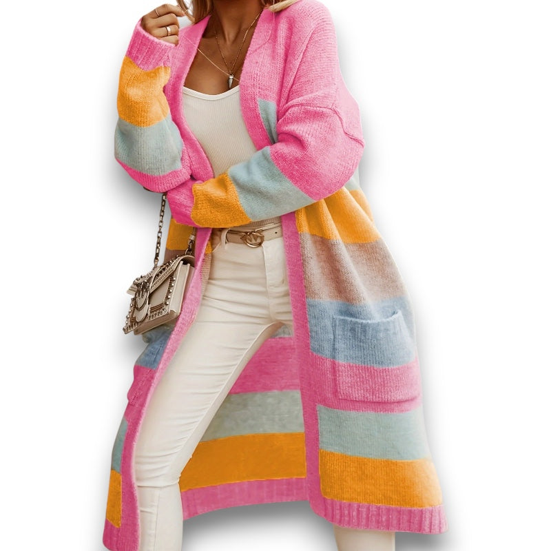 Pastelstribet Strikcardigan Helle | Rosendal