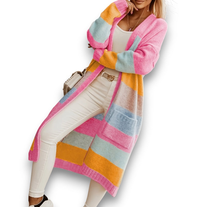 Pastelstribet Strikcardigan Helle | Rosendal