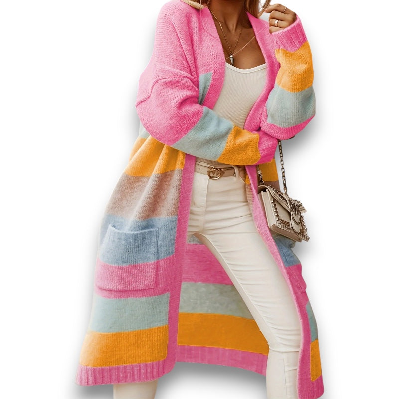 Pastelstribet Strikcardigan Helle | Rosendal