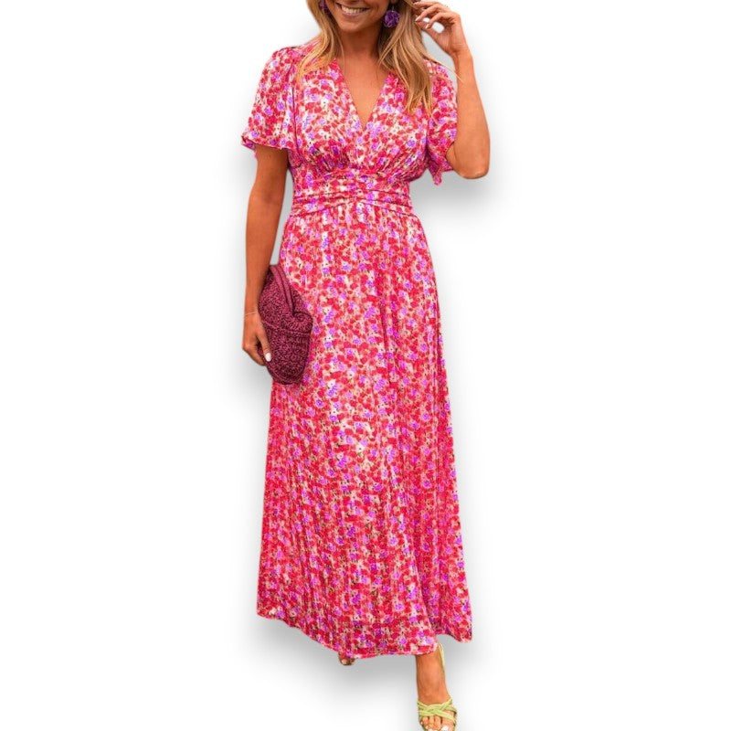 Elegant maxikjole med V-hals Amelia | Rosendal