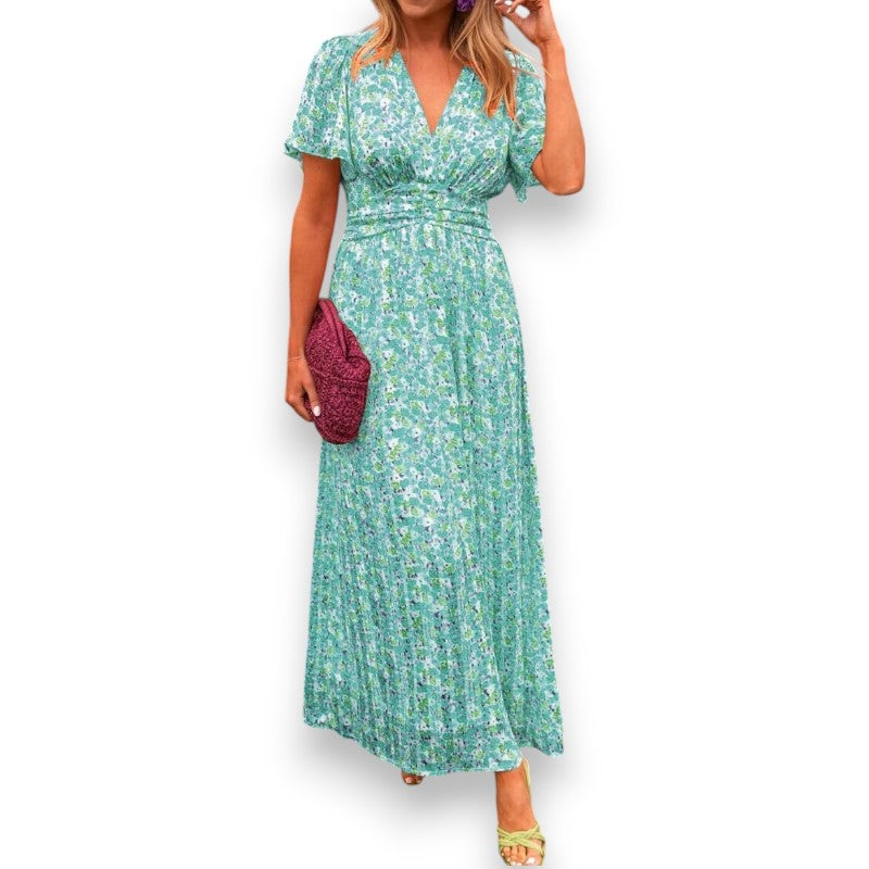 Elegant maxikjole med V-hals Amelia | Rosendal