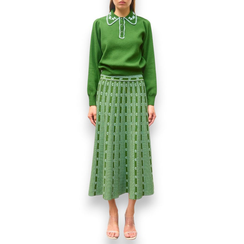 Falda floral grøn | Rosendal