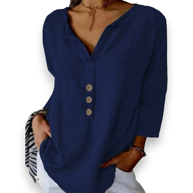 Bluse med knapdetaljer | Rosendal