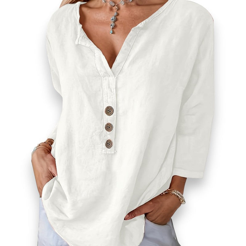 Bluse med knapdetaljer | Rosendal