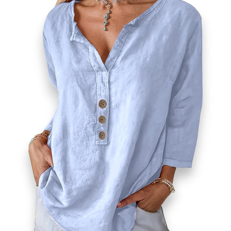Bluse med knapdetaljer | Rosendal