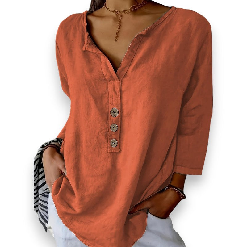 Bluse med knapdetaljer | Rosendal