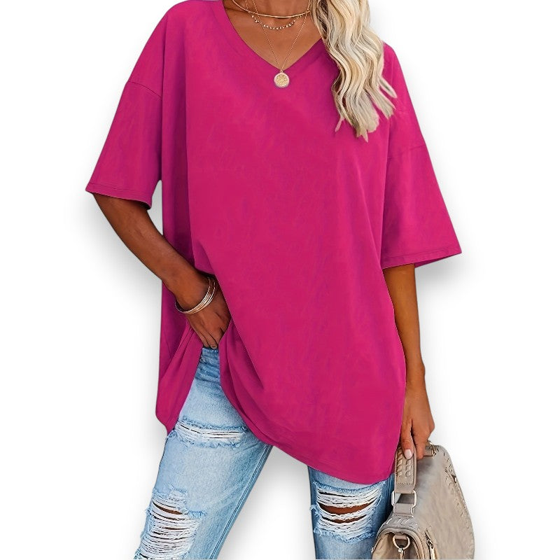 Chic bluse med V-hals | Rosendal