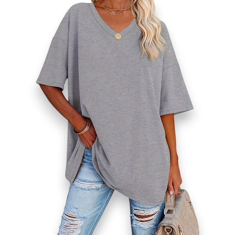 Chic bluse med V-hals | Rosendal