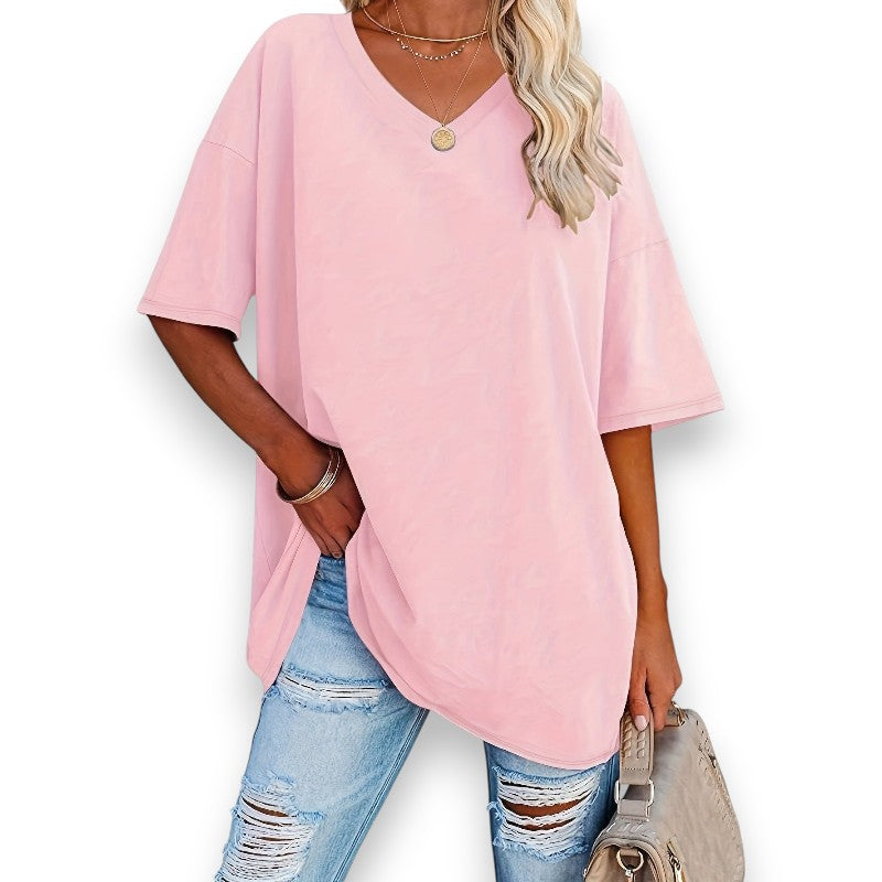 Chic bluse med V-hals | Rosendal