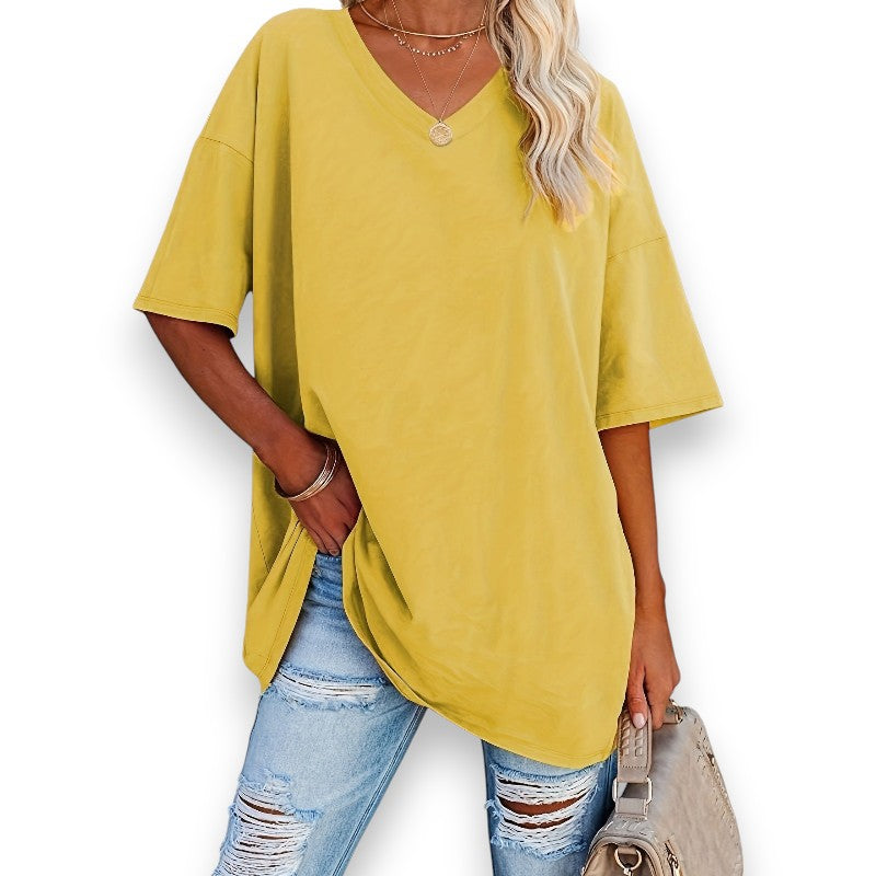 Chic bluse med V-hals | Rosendal