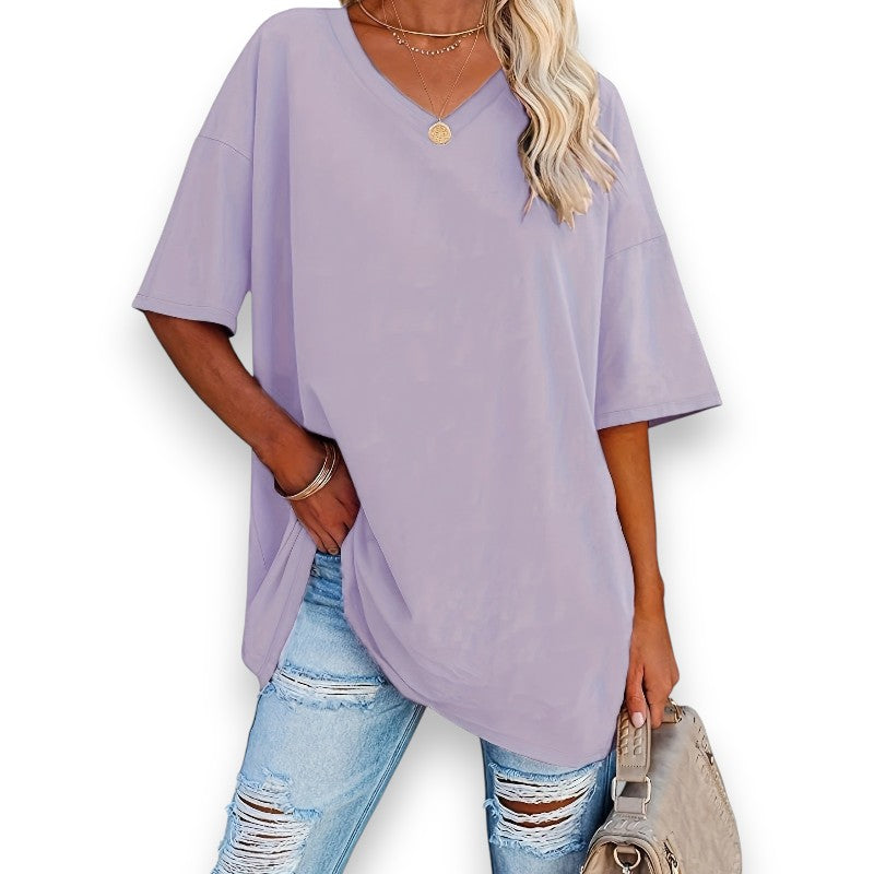 Chic bluse med V-hals | Rosendal