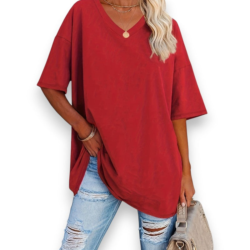 Chic bluse med V-hals | Rosendal