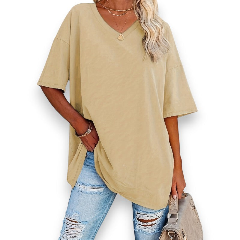 Chic bluse med V-hals | Rosendal