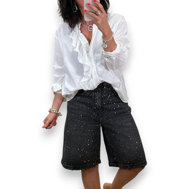Jean shorts med Strass | Rosendal