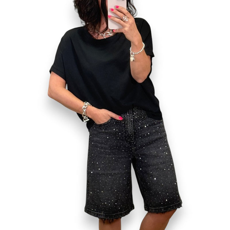 Jean shorts med Strass | Rosendal