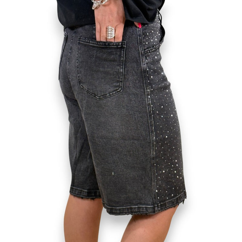 Jean shorts med Strass | Rosendal