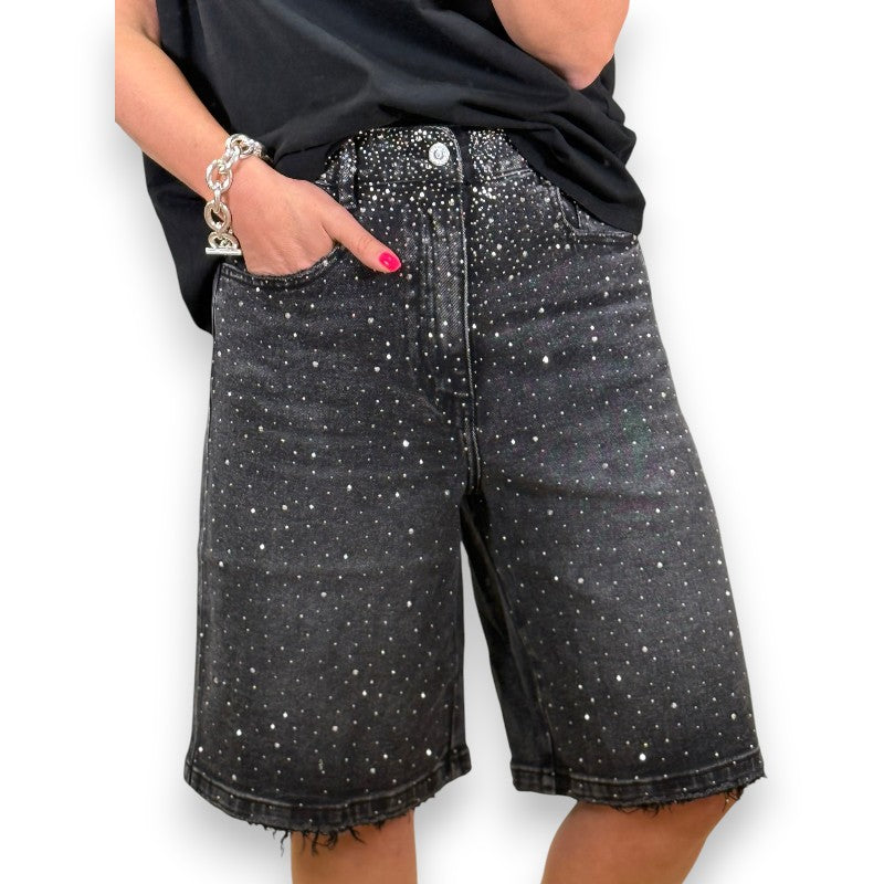 Jean shorts med Strass | Rosendal