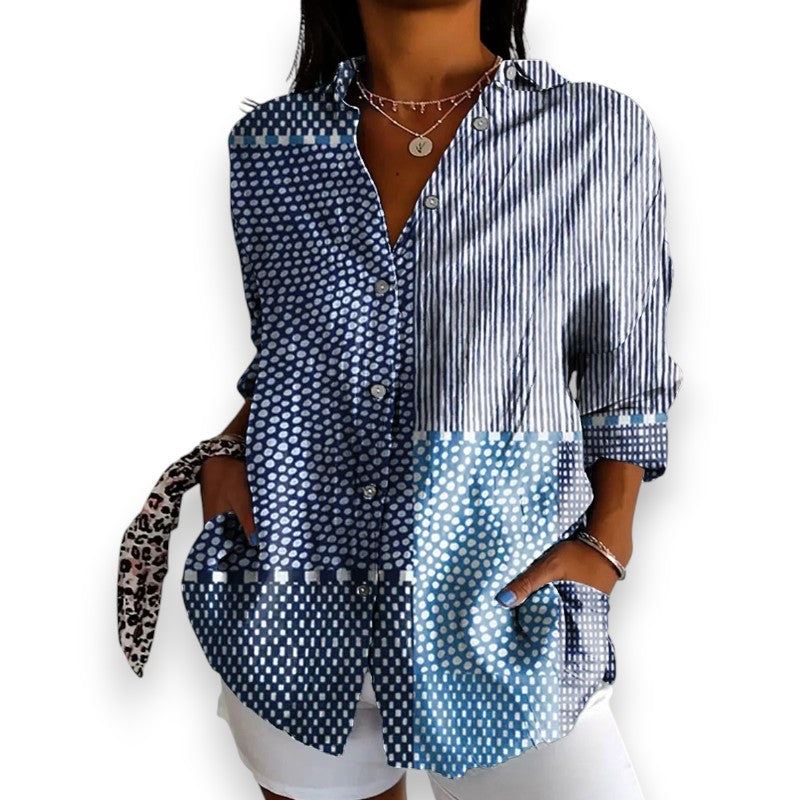 Blue Mosaic Patch Shirt | Rosendal