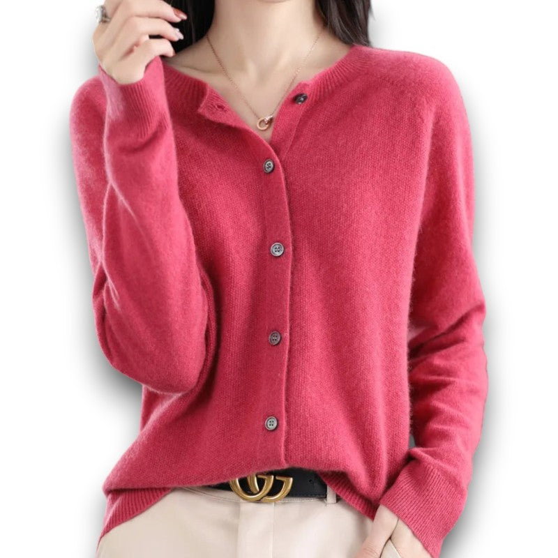 Dame cardigan med rund hals Tine | Rosendal