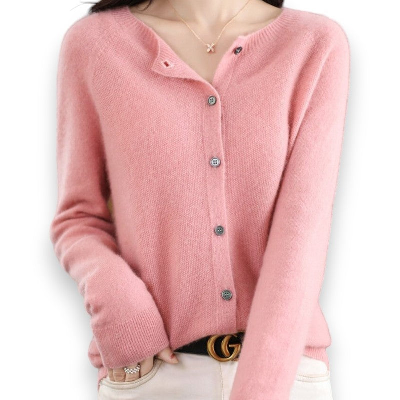 Dame cardigan med rund hals Tine | Rosendal