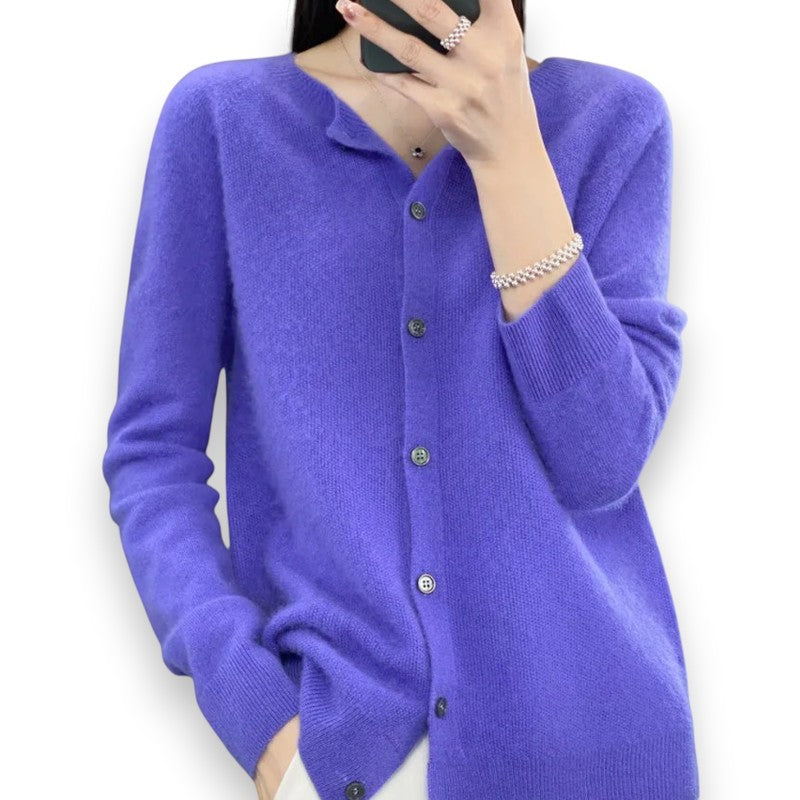 Dame cardigan med rund hals Tine | Rosendal