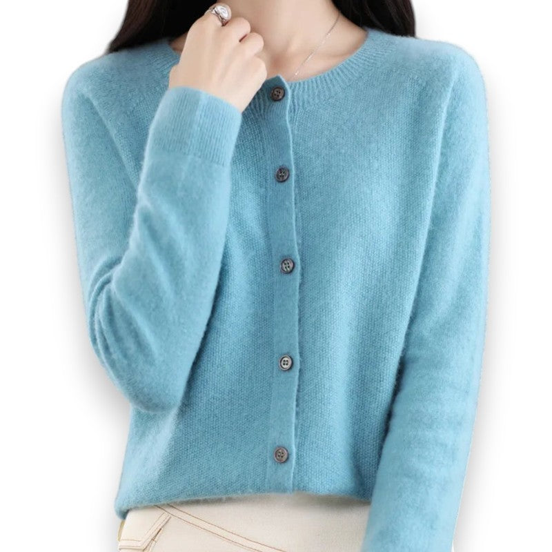 Dame cardigan med rund hals Tine | Rosendal