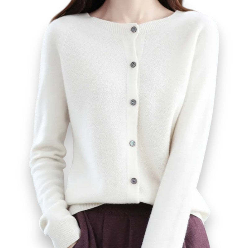 Dame cardigan med rund hals Tine | Rosendal