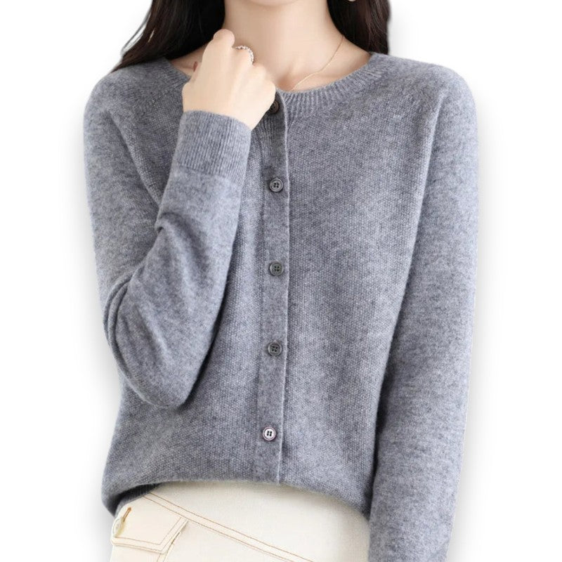 Dame cardigan med rund hals Tine | Rosendal