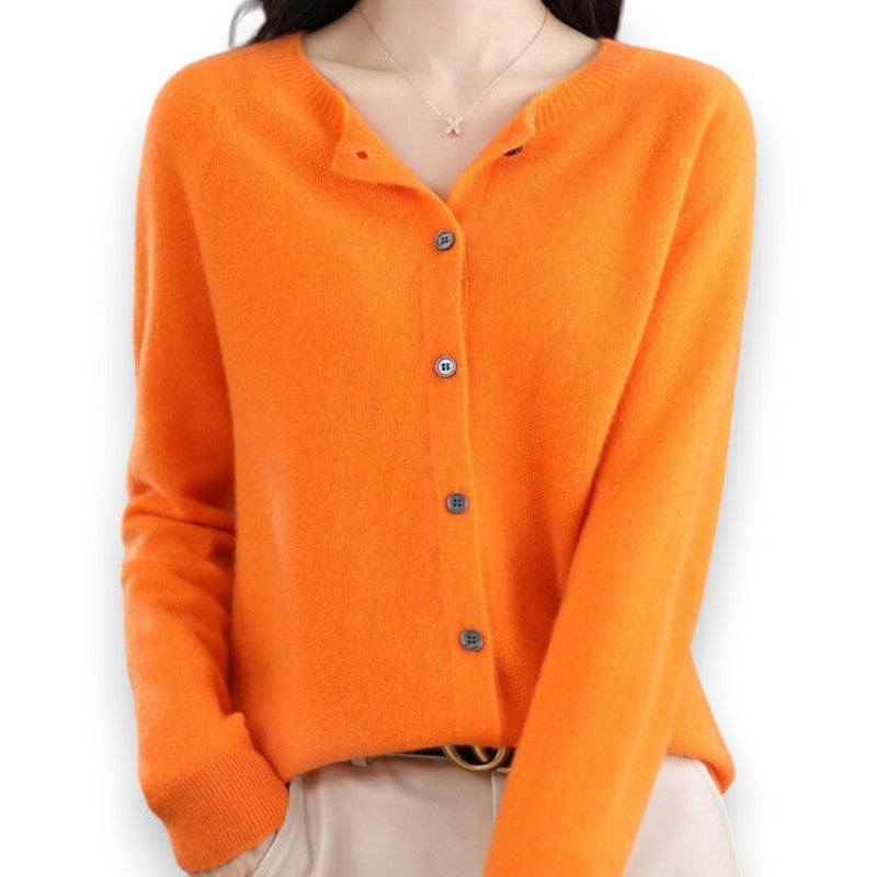 Dame cardigan med rund hals Tine | Rosendal