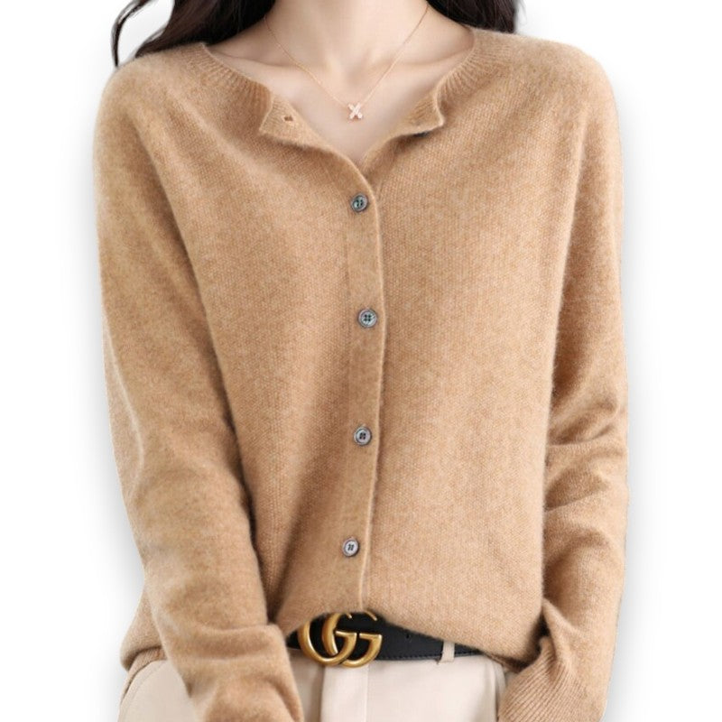 Dame cardigan med rund hals Tine | Rosendal