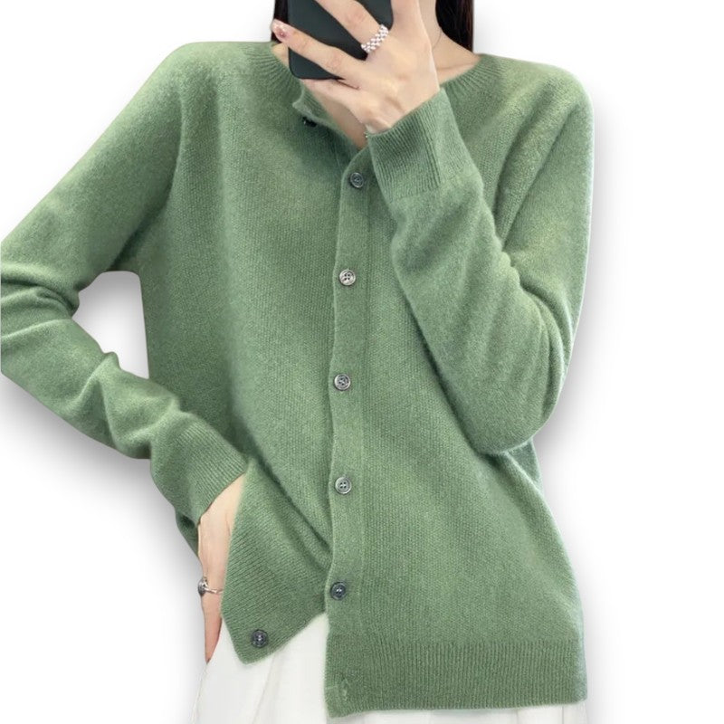 Dame cardigan med rund hals Tine | Rosendal