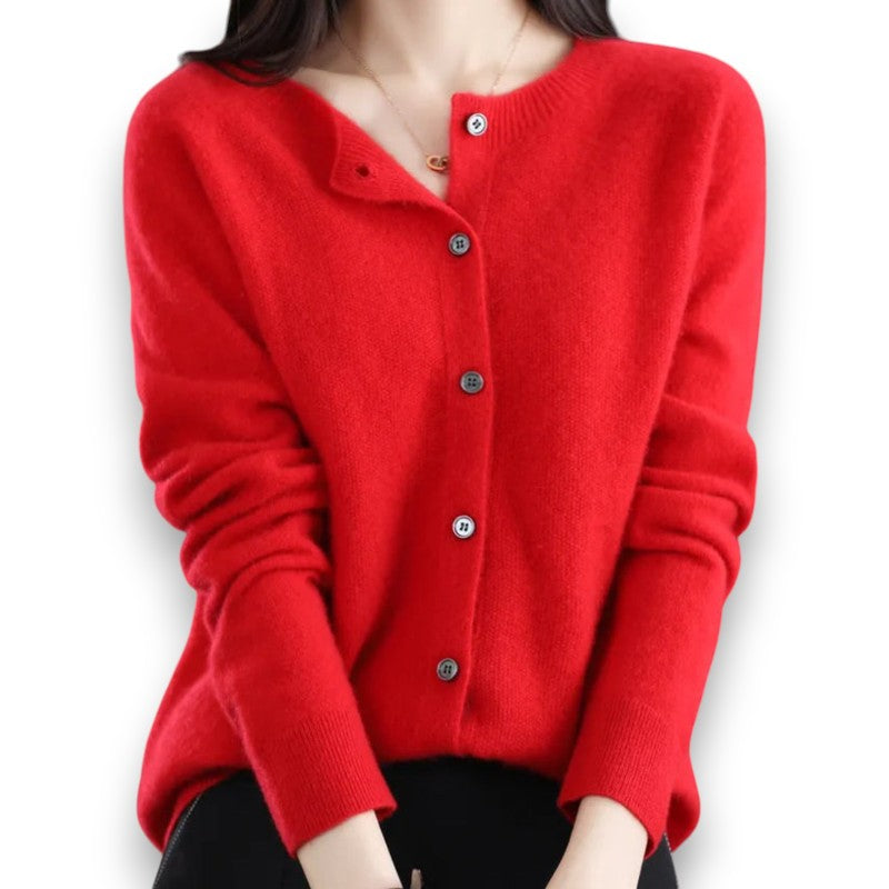 Dame cardigan med rund hals Tine | Rosendal