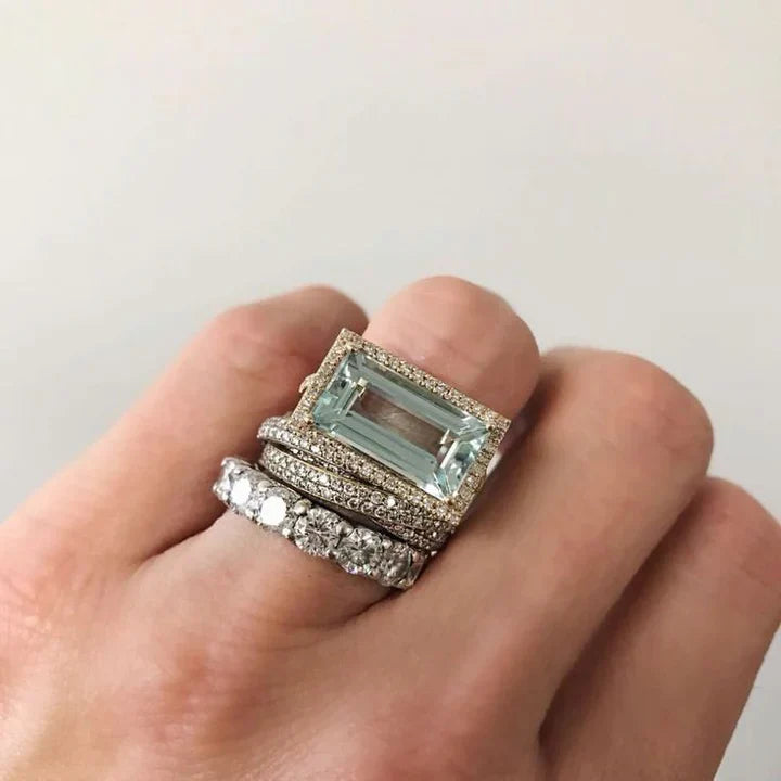 Vintage Ring i Sølv og Turquoise I Rosendal