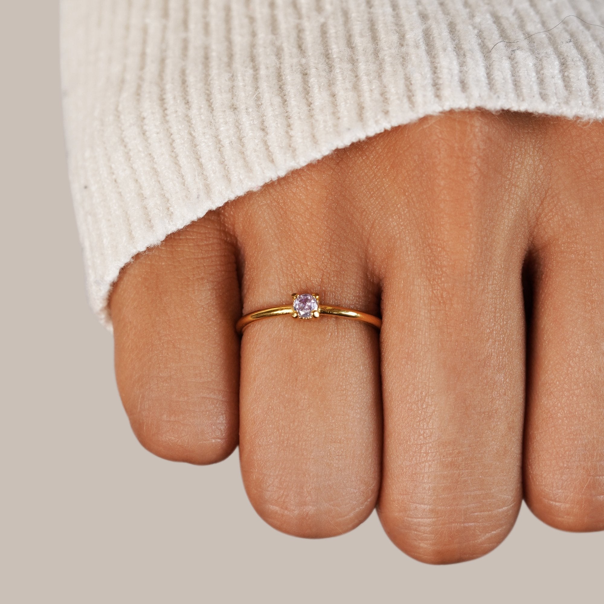 Fingerringe med Fødselssten | 16k Guld