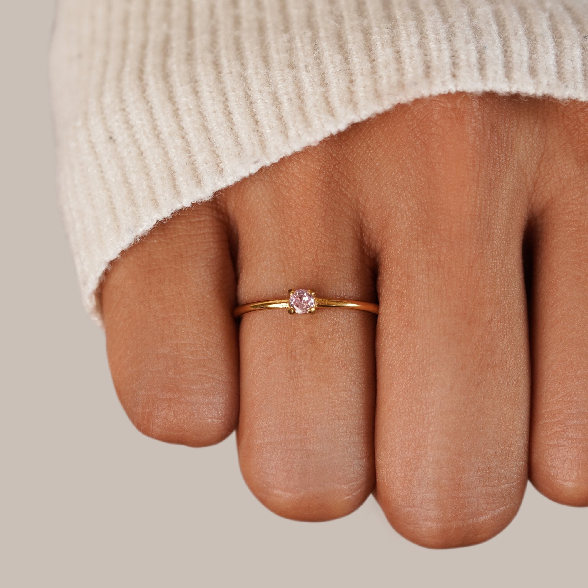 Fingerringe med Fødselssten | 16k Guld