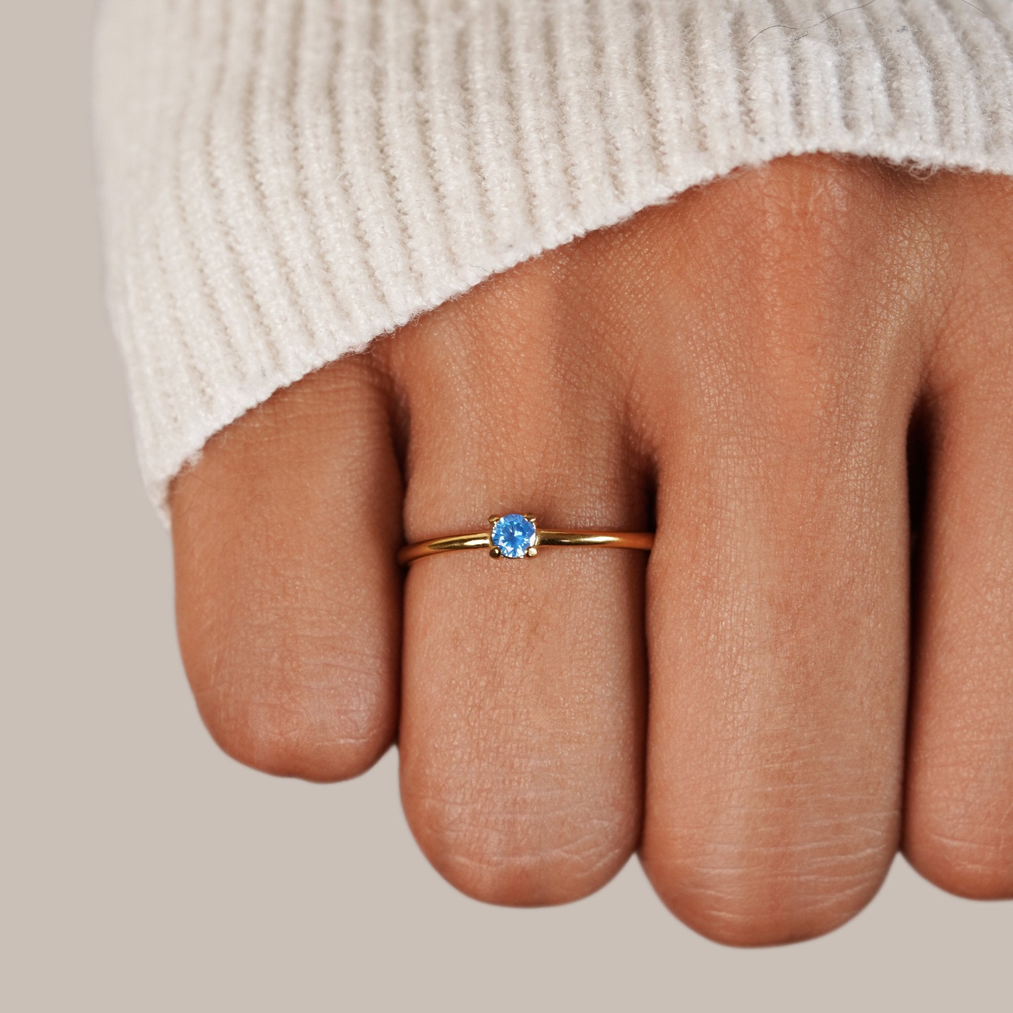 Fingerringe med Fødselssten | 16k Guld
