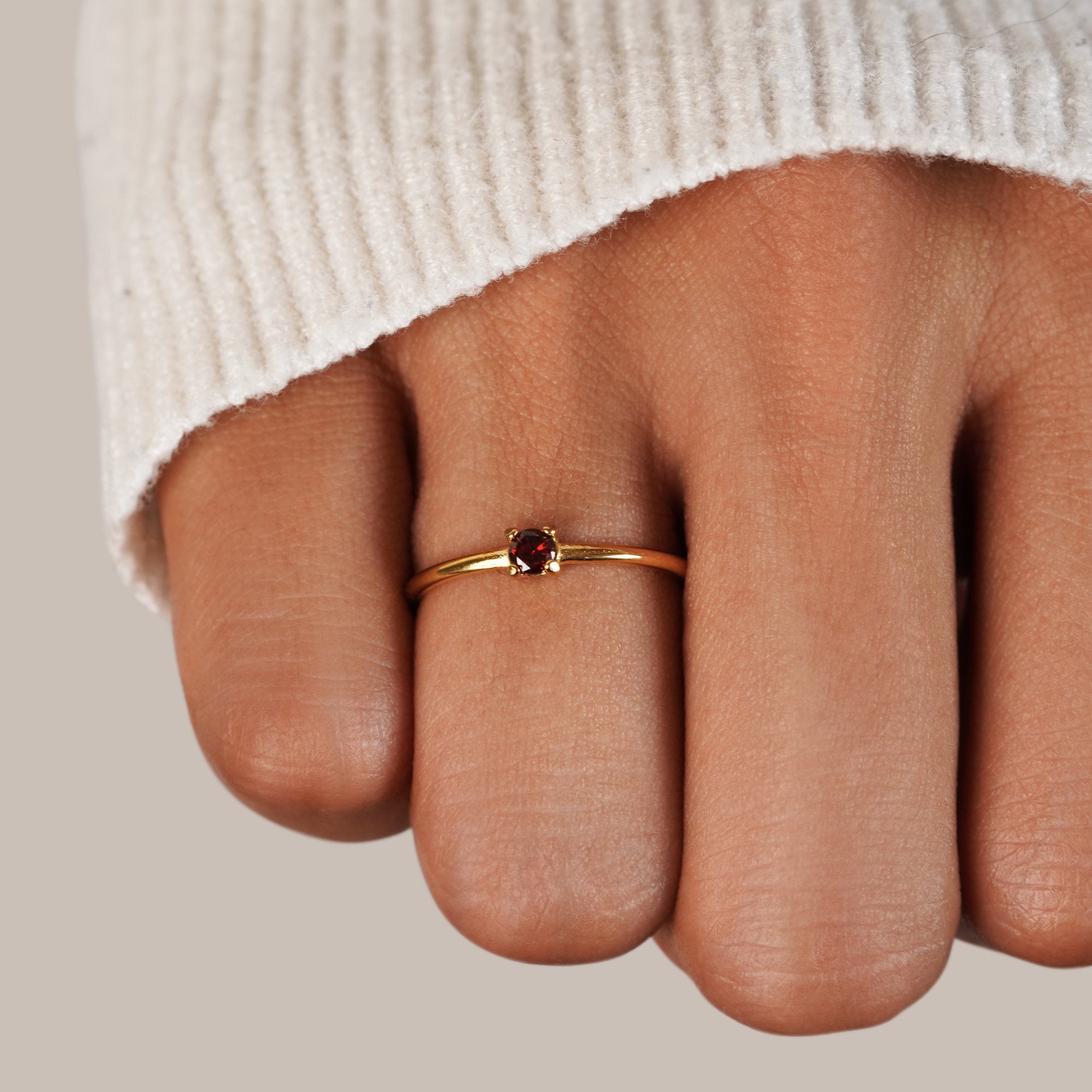 Fingerringe med Fødselssten | 16k Guld