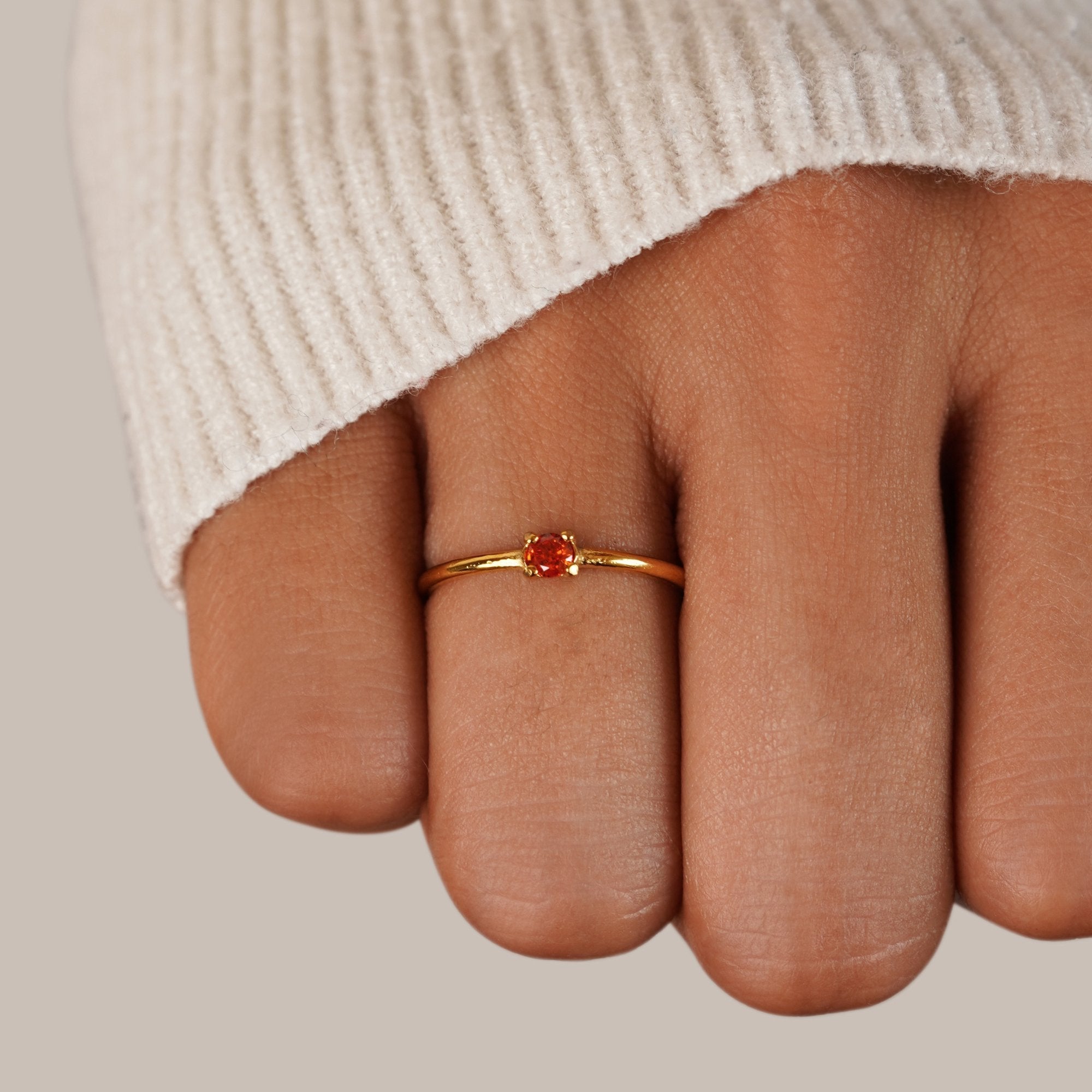 Fingerringe med Fødselssten | 16k Guld